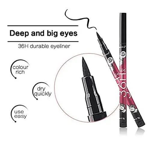 (Pack of 06) YANQINA 36H Precision Liquid Waterproof Eyeliner Pencil | Eye Liner (Black) buy online in Pakistan