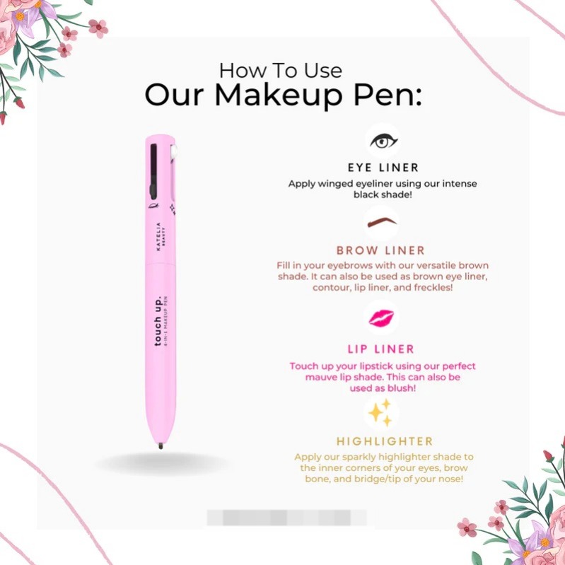 4-in-1 Makeup Pen (Eye Liner, Brow Liner, Lip Liner, & Highlighter)Touch Up buy online in Pakistan