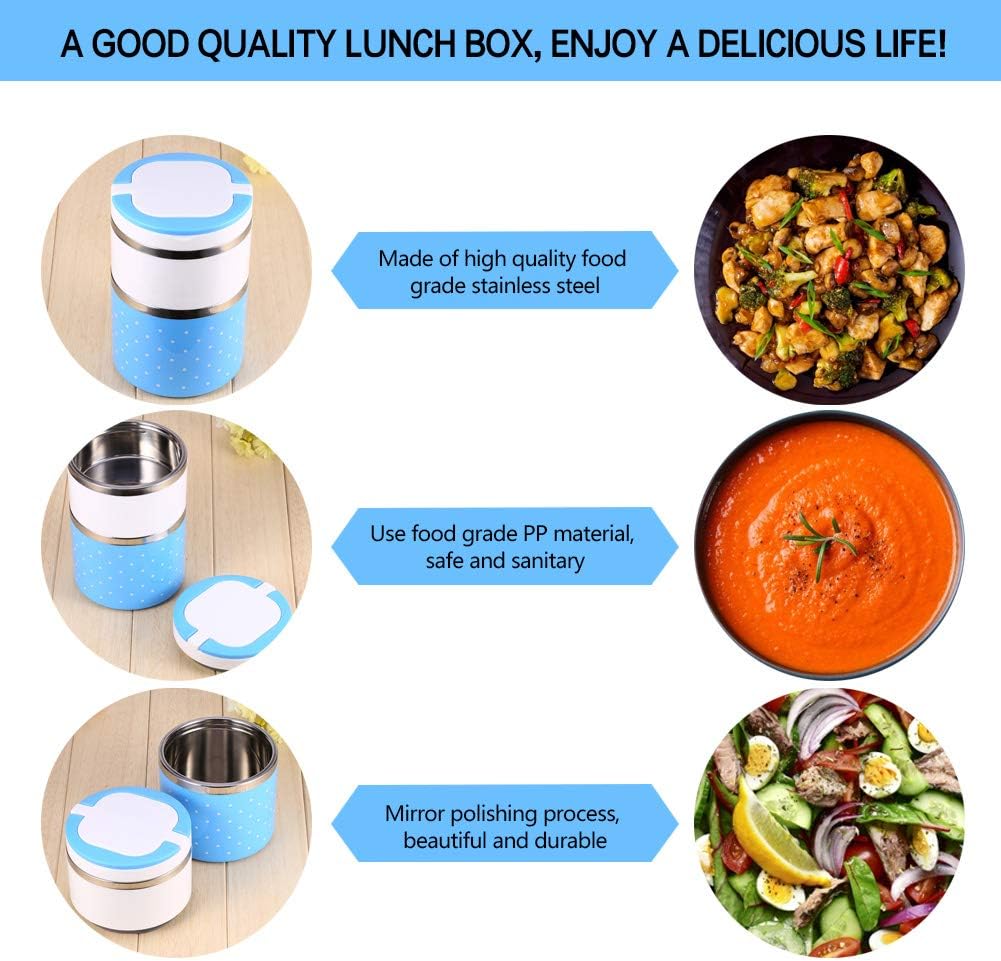 Lunch Box 2 Layer For Kids and Adults (random color) view 3