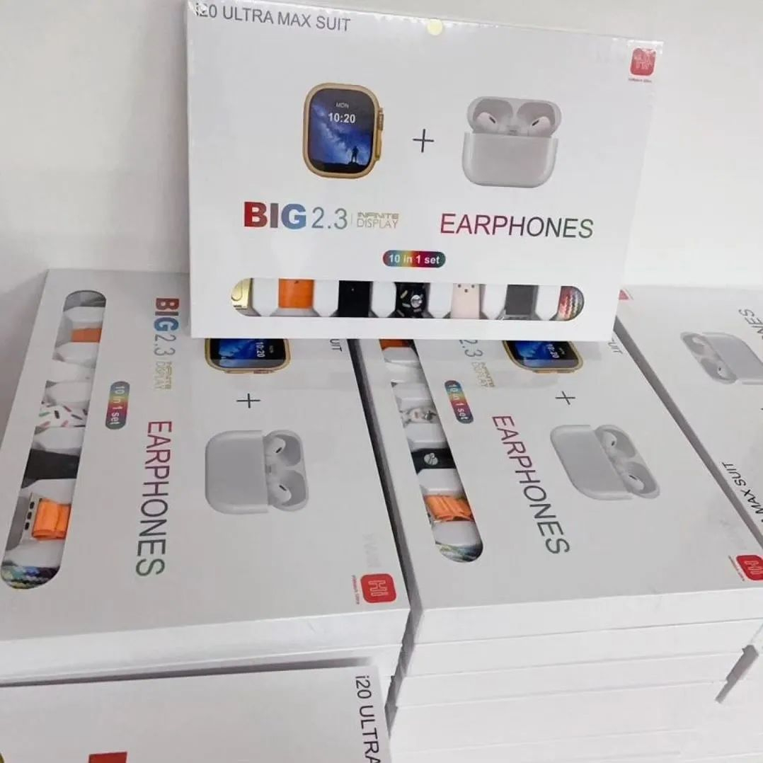I20 Ultra Max suit Smart Watch 10 in 1 box 2.3inch large screen with 7 strips smartwatch With Airpords2 (random color) view 4