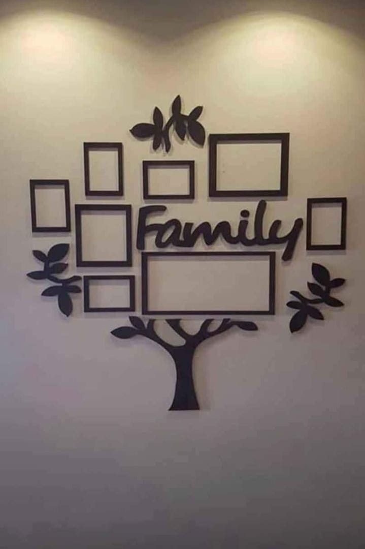 3d wall art family tree |  Wooden Family Tree Photo Wall decoration buy online in Pakistan