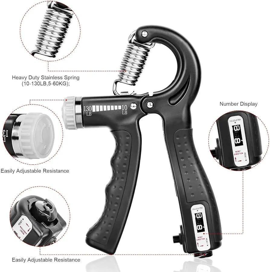 Hand Grip Strengthener Adjustable Resistance Wrist Strengthener Forearm Gripper Hand Workout Strength Trainer with counter (Random colour) buy online in Pakistan