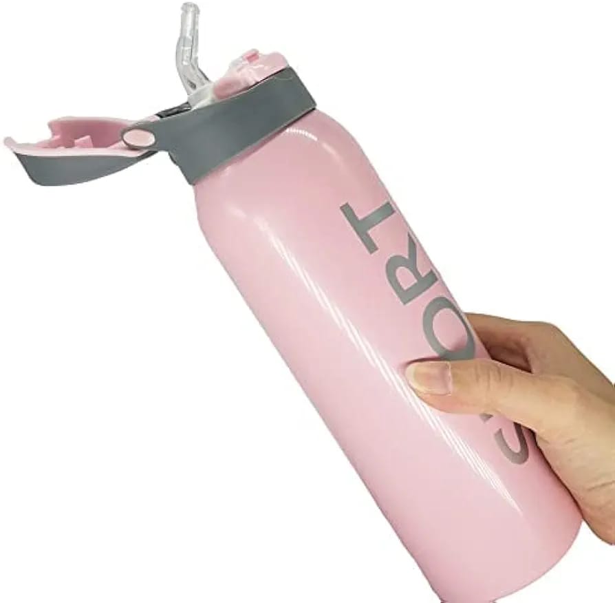 500ml Portable Sports Water Bottles Thermos With Straw (random color) view 3