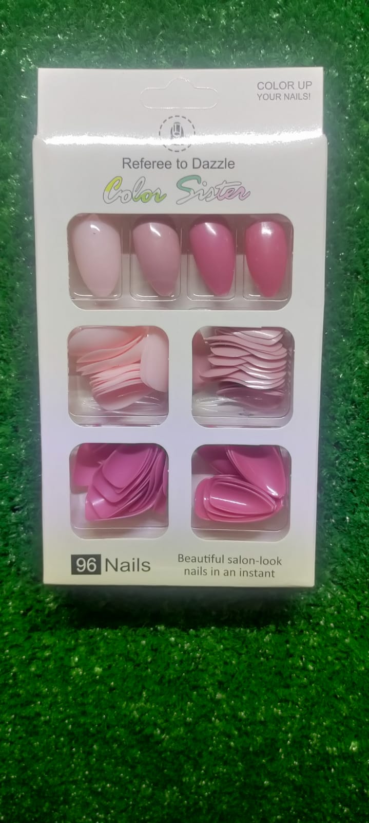 96 Pcs Fake Nails Multicolor for girls (without glue) buy online in Pakistan