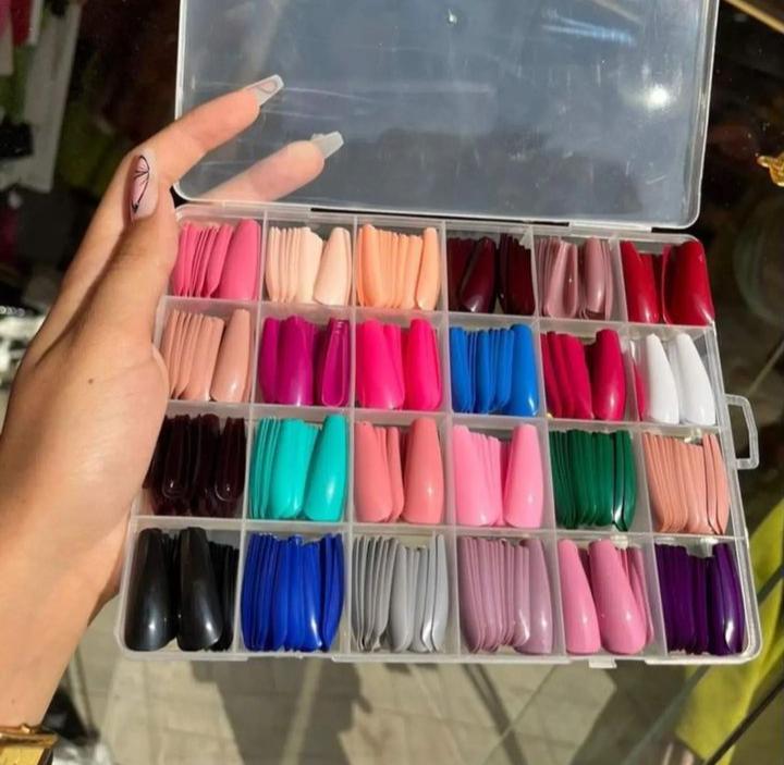 576 Pcs Artificial Fake Nails Multicolor for girls buy online in Pakistan