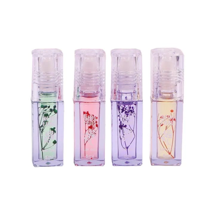 pack of 4 Flower Transparent Liquid Lip Oil, 5ml buy online in Pakistan