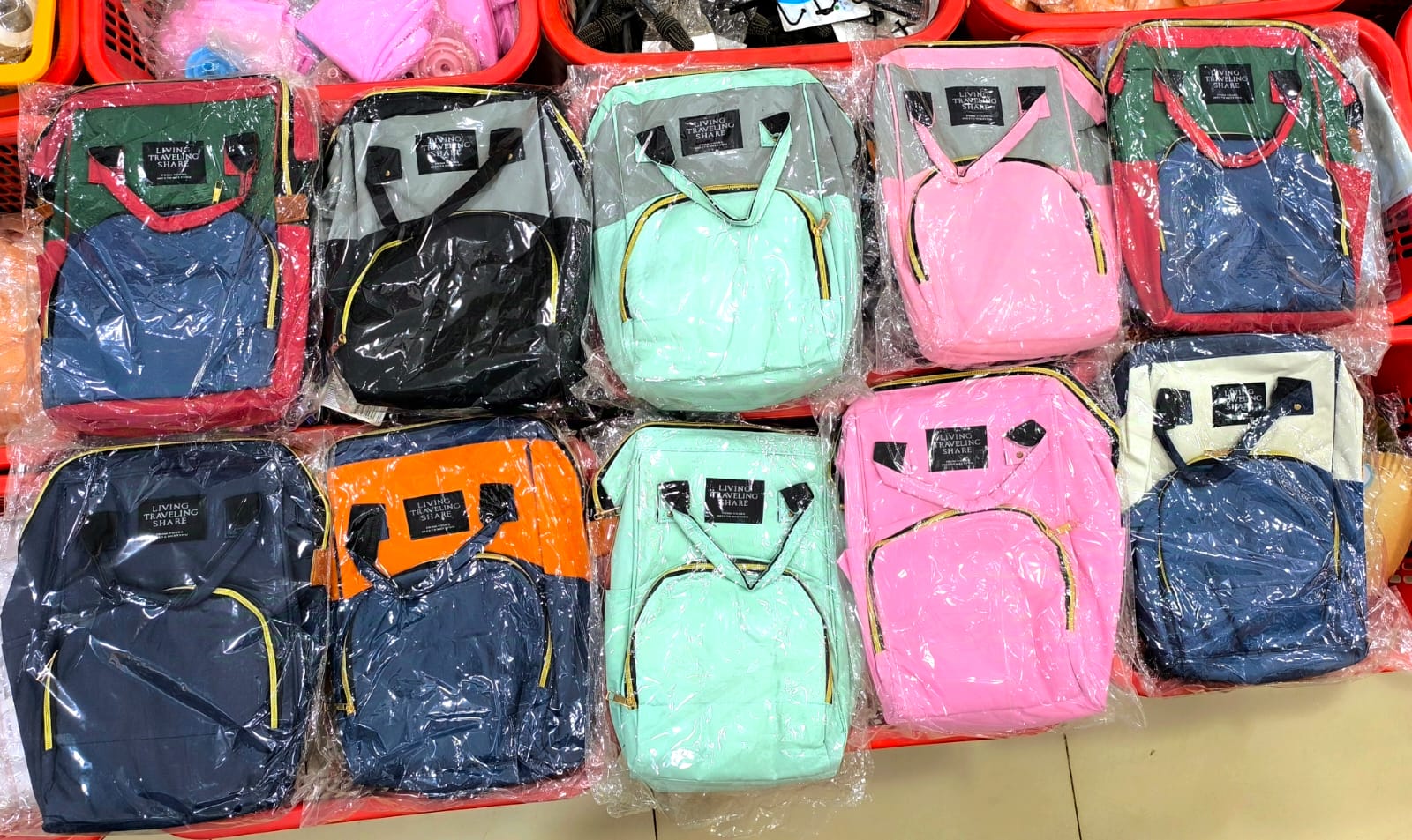 Large Capacity Mummy Bag Multi-function Women Backpack Nursing Bag for Baby Care Unisex Travail Backpack (Random color) - Buy Online in Pakistan at Zenbu Store (Image 7)