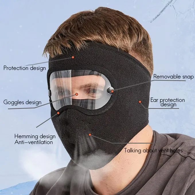 Windproof Anti Dust Full Face Masks Cycling Ski Breathable Masks Eye HD Anti Fog Goggles Hood Cover Winter Warm Hat Caps buy online in Pakistan