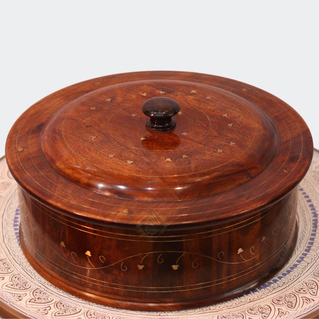 Wooden Hot Pot With Barance Work Roti_Dan Hot and Pot Beautiful wooden made buy online in Pakistan
