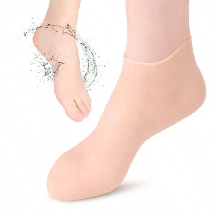 Silicone Jelly Socks Gel Moisturizing Socks Foot Care Protector Silicone Moisturizing Gel Heel Socks 1 Pair - Silicone Heel Pad Waterproof For Foot Care - Multi-Purpose Socks