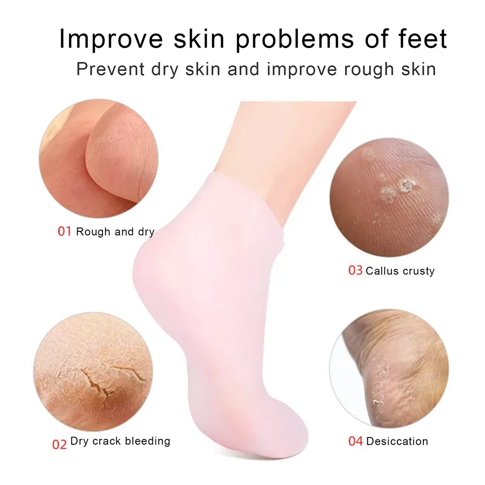 (Combo Pack - Hight Quality) Moisturizing Glove and Socks Set, Silicone Gel Spa  Socks For Dry Cracked Skin & Silicone Jelly Socks Gel Moisturizing Socks Foot Care Protector buy online in Pakistan