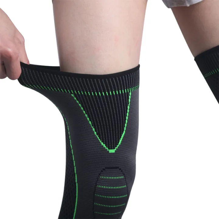 1 Pc Compression Knee Pads Support Sleeve Protector Elastic Kneepad Brace Spring Support Volleyball Running Silicone Lon...