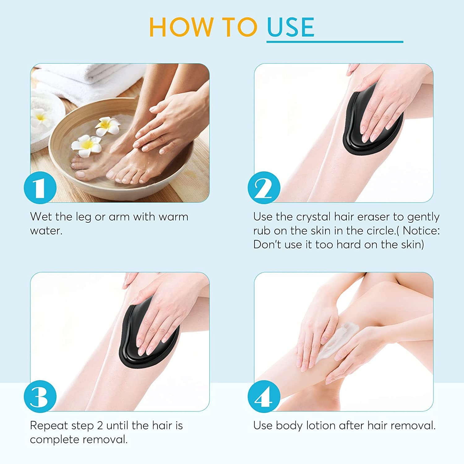 Magic Crystal Hair Remover Bleame Crystal Hair Eraser – Painless Exfoliation Hair Removal Tool For Arms Legs Back   (random color) buy online in Pakistan