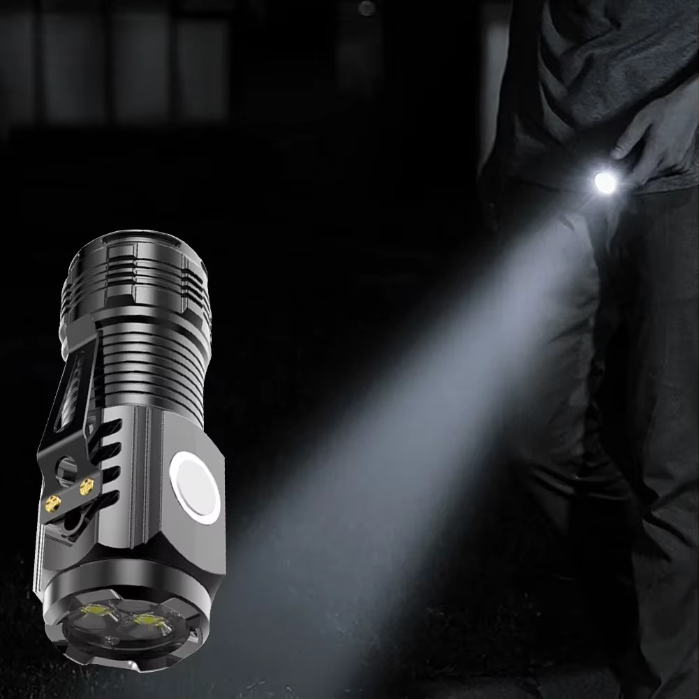 Mini Flashlight Flash Super Power Waterproof Camping Light / Pocket Flashlight with Clip USB Rechargeable Powerful Flashlight buy online in Pakistan