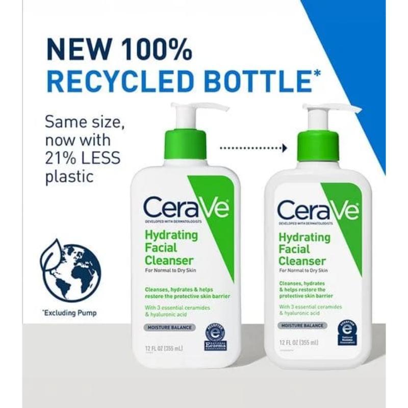 CeraVe Hydrating Facial Cleanser - 236 ml - Refresh The Skin Without Over-Stripping It view 3