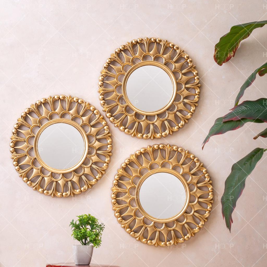Round Golden mirrors / Wall Mirror, Suitable for every wall color Home decoration