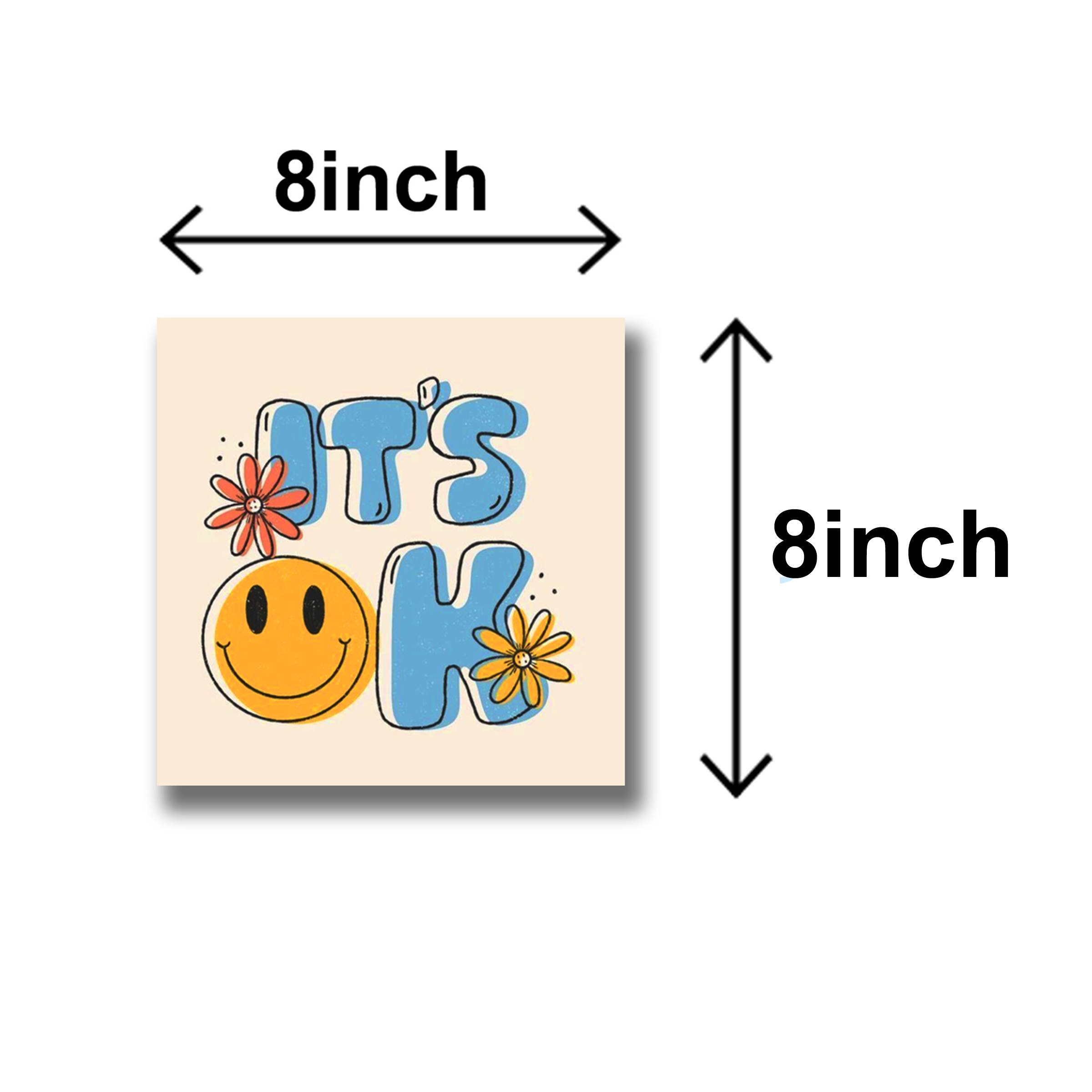 Pack of 4 Colourful Motivational Words Pictures Wooden Frames 8 by 8 inches Size for Kids and girls Room Wall Art Decoration / Sticky Phototiles buy online in Pakistan