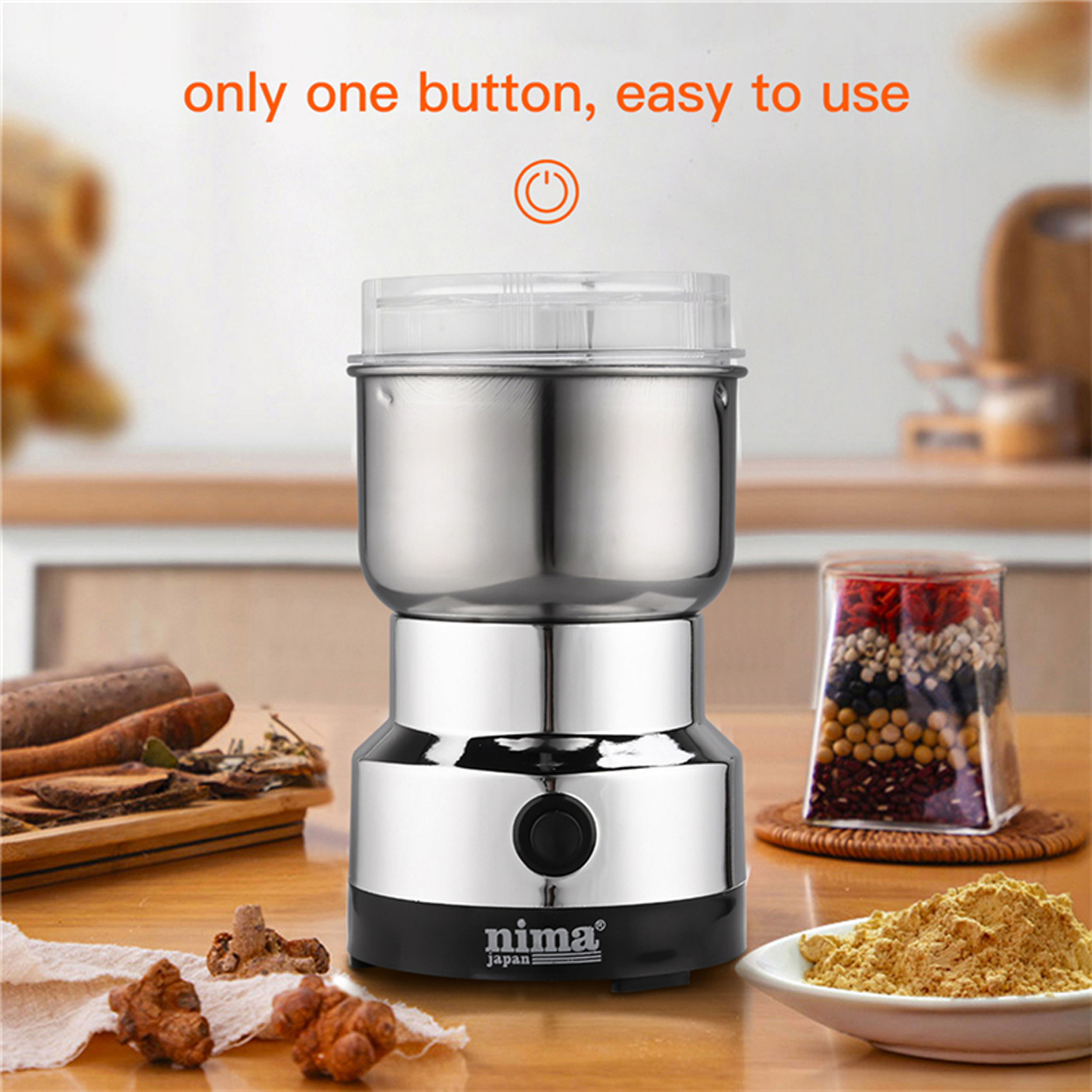 Nima Multi Purpose Electric Coffee Grinder 300WATT Automatic Coffee Spice Bean Grinder Stainless Steel buy online in Pakistan