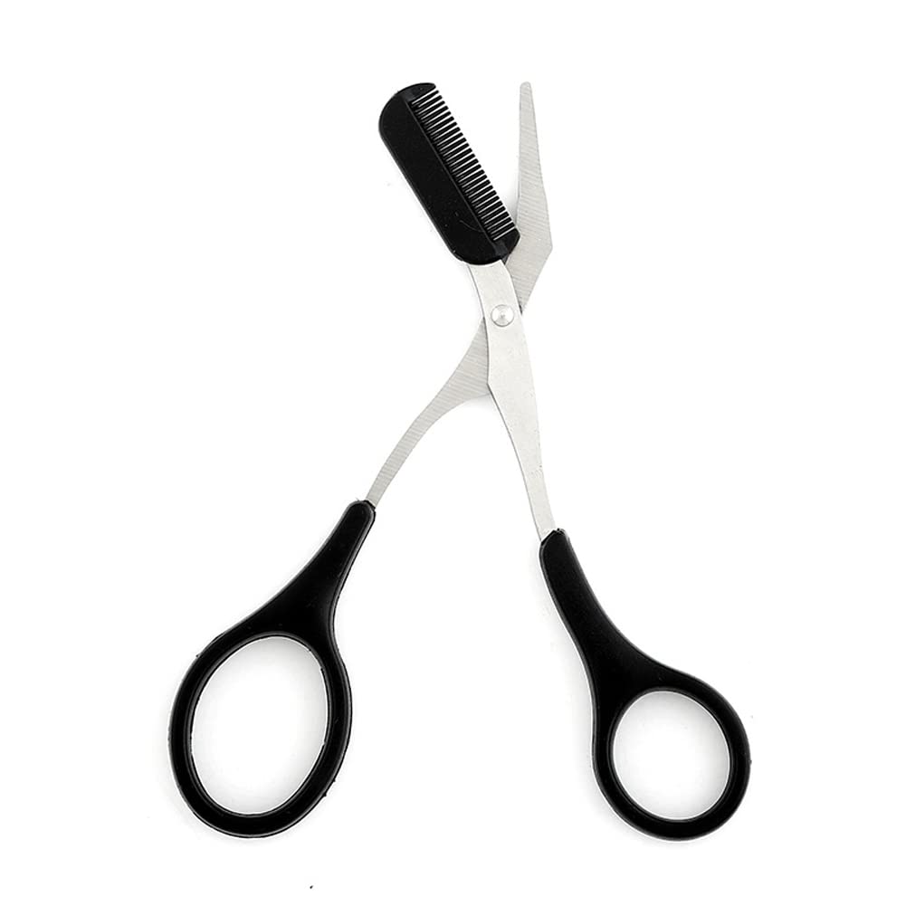 Scissors Eyebrow Trimmer Scissors Comb Stainless Steel Brow Hair Scissors Clips Shaping Grooming Trimmer Makeup Accessories(random color) buy online in Pakistan
