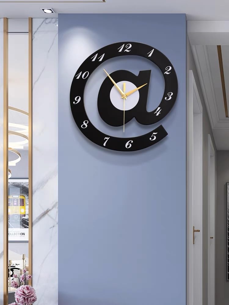 The Sign (@)3D Wooden wall clock for Living Room, Bed Room Home Decor Art & Hanging Decorative Showpiece Items buy online in Pakistan