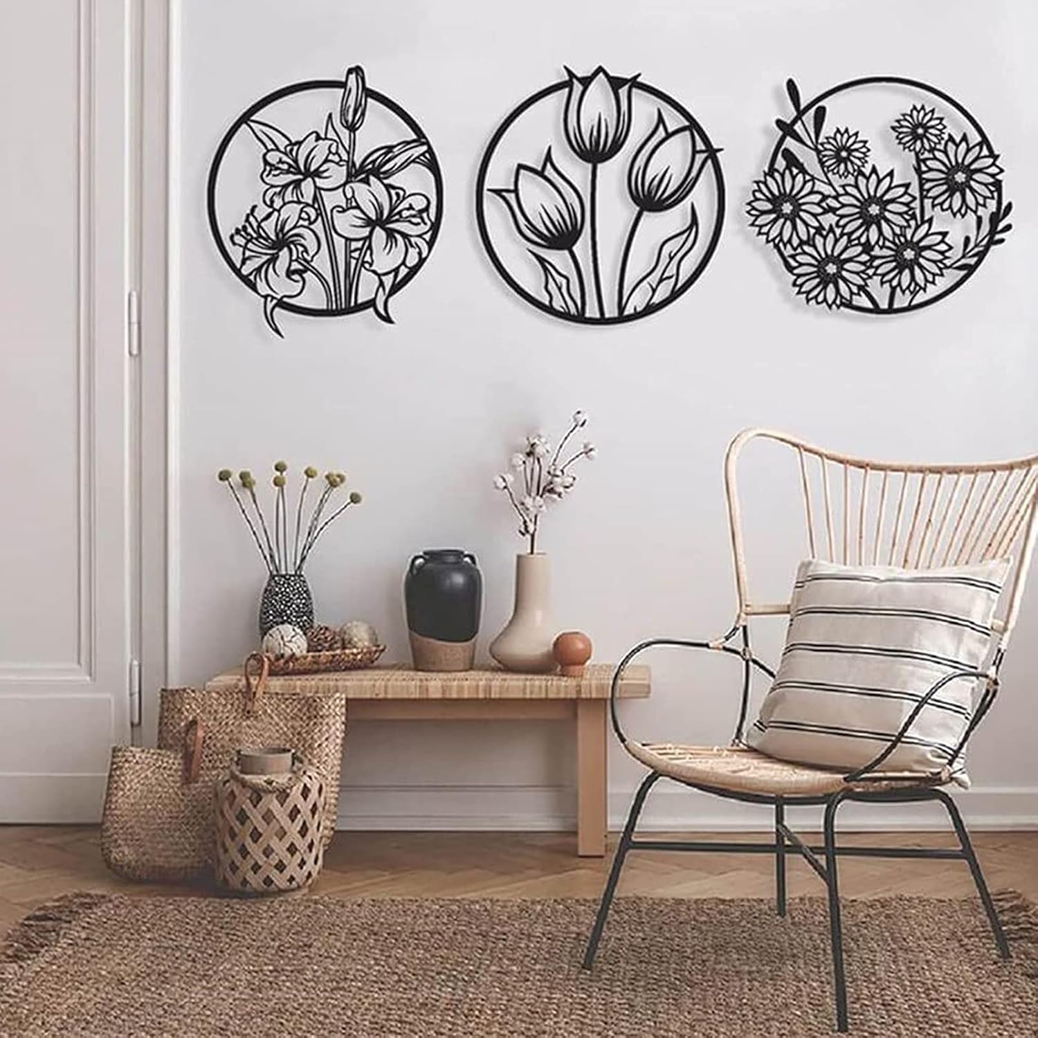 (3 pcs set )3D floral abstract Wooden Wall Art & Home Decoration /  Item Home Décor Home Room & Wall Decor Wall Art buy online in Pakistan