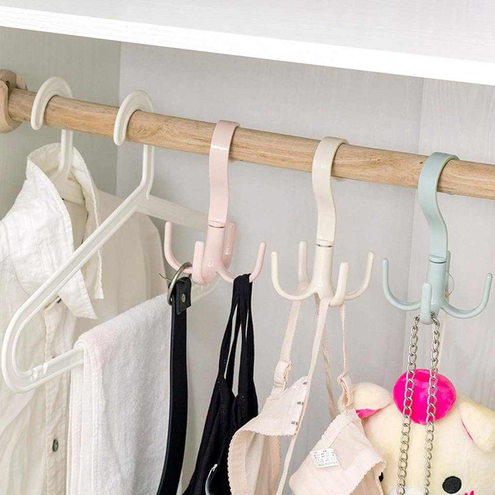 (1 piece) Multi-Purpose Hook Four-Claw Rotatable Coat Hooks Hanging Powerful Storage Rack House Kitchen Pot Pan Hanger S...