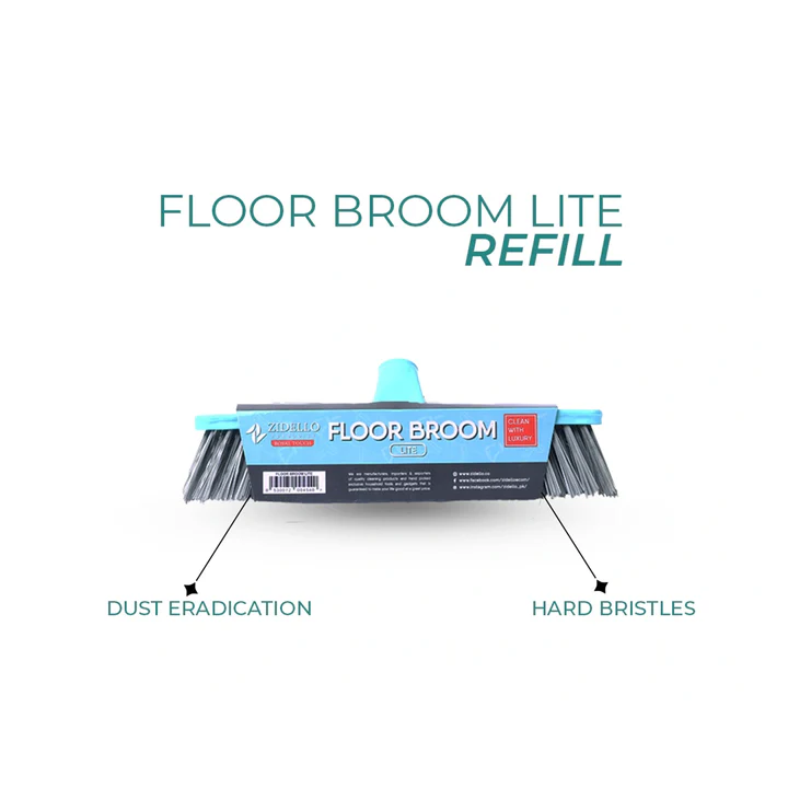 Floor Broom (Lite) With Foldable Rod 4ft (Hard Bristles) view 5