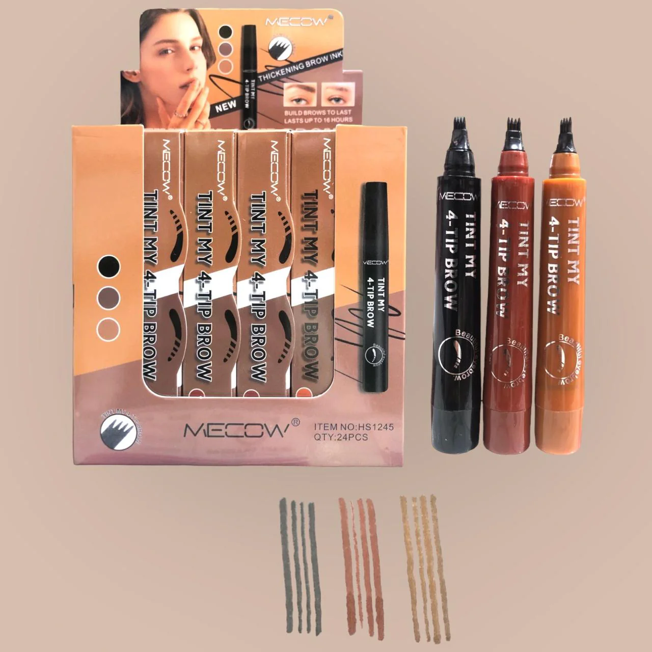 Mecow Liquid Eyebrow Pencil  24 Hours Waterproof Liquid Eyebrow Pen thumbnail 3