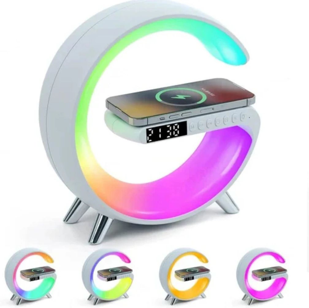G11  G Shape Bluetooth Speaker Multifunctional Lamp Digital Alarm Wirless Charging Memory Card Supported buy online in Pakistan
