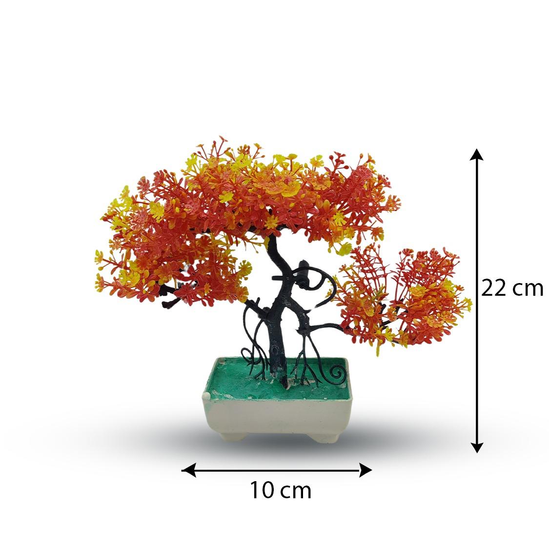 Orange Artificial Bonsai Tree ( 1 Piece )–    Bonsai Tree Room Decor for Home, Office & Bedroom | Best Artificial Pot buy online in Pakistan