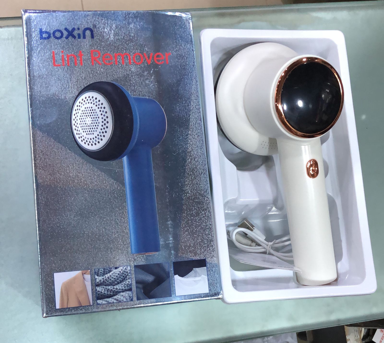 Boxin Portable Lint Remover Rechargeable With Led Display USB Portable Clothes Shaver for Fluff Pilling Fabric buy online in Pakistan