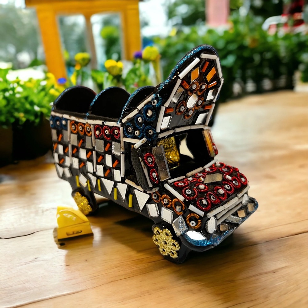 Mini Truck Colorful Model for Home and Office decor Truck Art Decorative Miniature Glass Work Antique Decoration Items. view 2