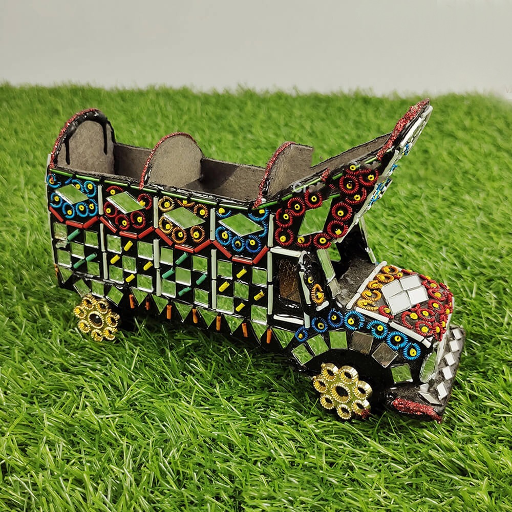 Mini Truck Colorful Model for Home and Office decor Truck Art Decorative Miniature Glass Work Antique Decoration Items. view 3