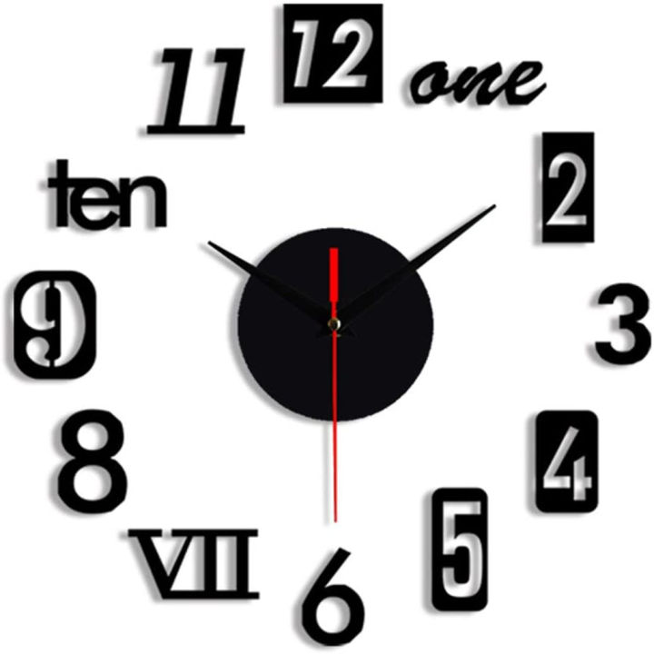 DIY Wall Clock - 3D Wooden wall clock Decor,Wall Sticker Clock Home Decor buy online in Pakistan