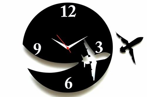3D Wooden wall clock With Airplane Designer Theme for Home & offices buy online in Pakistan
