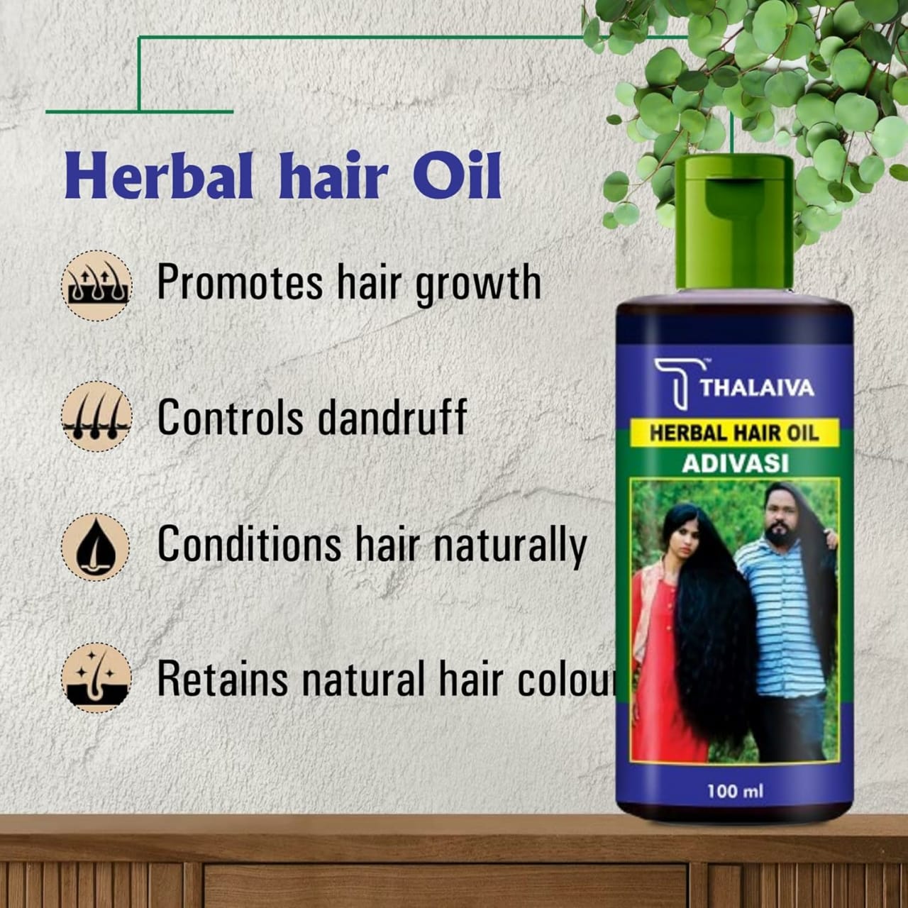 Adivasi Herbal Hair Oil Natural Pure Herbal Hair Oil 120ml (Without Box)