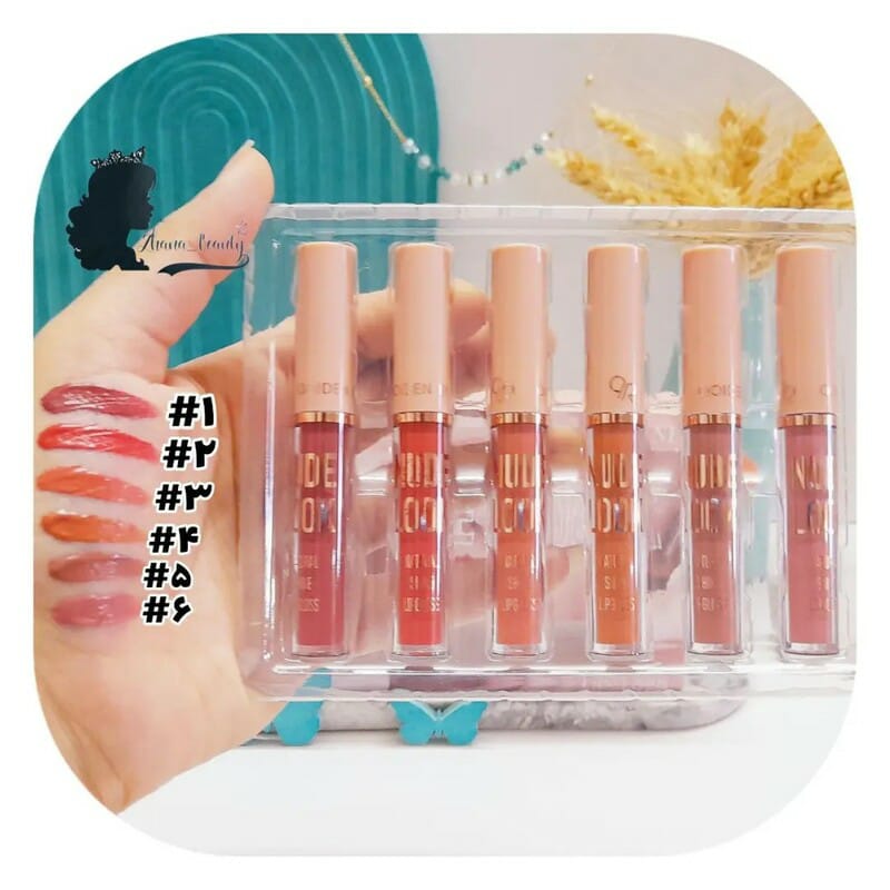 6 Pcs Nude Look High Pigment Matte Lipgloss Soft & Smooth Texture Hydrating Lipsticks (Random Color) buy online in Pakistan
