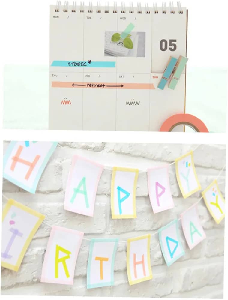 10 Rolls Chic Washi Tape Colorful Rainbow Design Removable Decorative Tape for DIY Stationery Wrapping Photo Album (Random Color) buy online in Pakistan