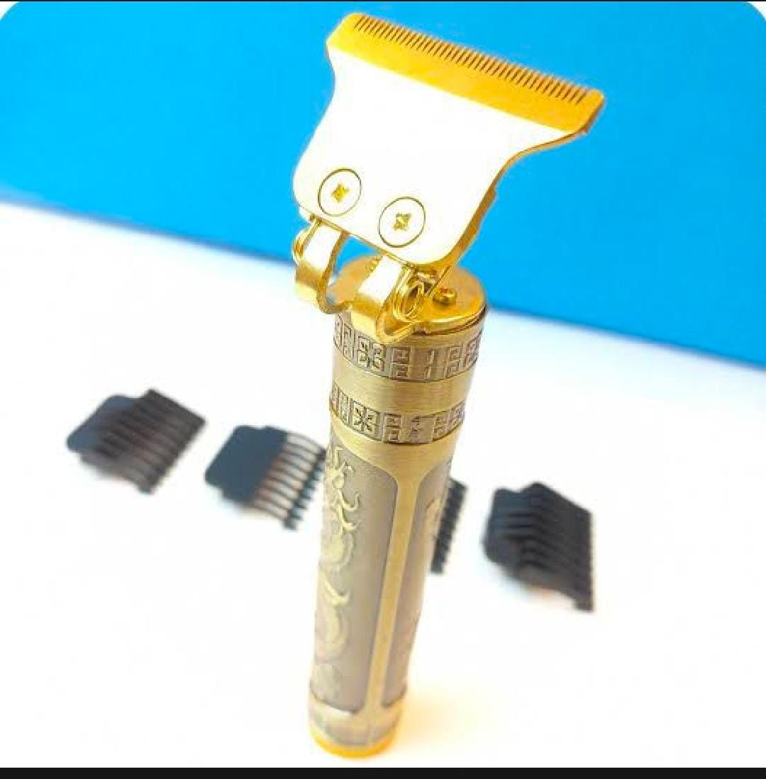 Metal Body - Vintage T9 Trimmer and Hair Clipper Cutting Machine For Men | Dragon Design | Golden Color Trimmer view 3