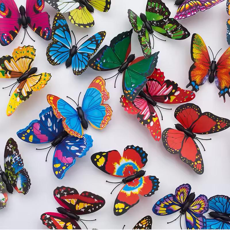 Pack of 12  3D Simulation Butterfly Fridge Magnet Decoration Craft buterfly magnets Butterfly Picks Ornaments Wall Decor (Random Design) buy online in Pakistan