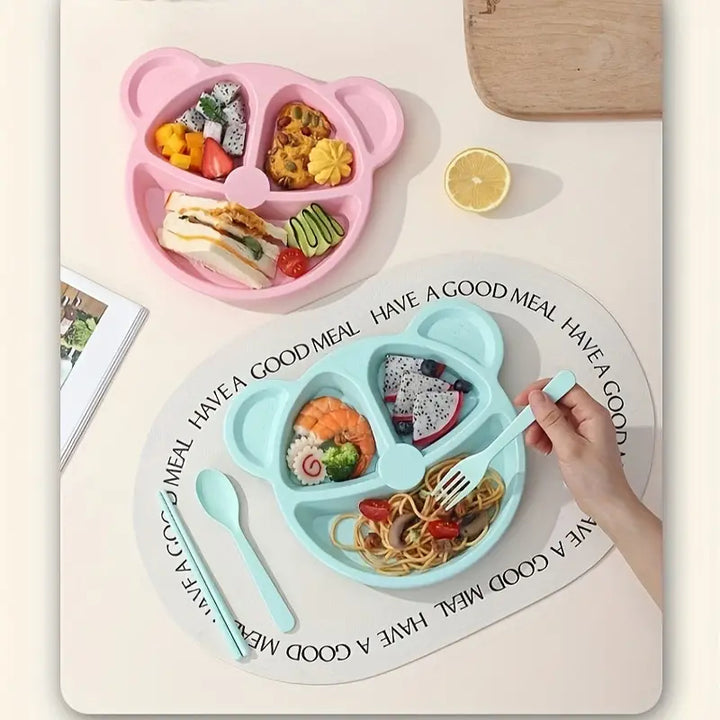 5 Piece Multi Color Panda Plates With 3 Spoons And 2 Forks Household Food Grade Plastic Plates Set(Random color)) buy online in Pakistan