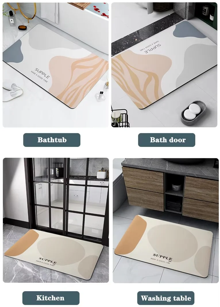 Anti-Slip Water-Absorbent Mat – Quick-Drying Rug door Mat for Bathroom & Kitchen (random design )