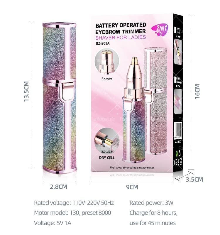 2 in 1 Eyebrow Trimmer and Shaver, Recebrow Removal Flawless Hair Remover 2 in 1 Hair Remover Trimmer For Women, Flawless Facial Machine Razor, Painless Eye (With Box ) buy online in Pakistan