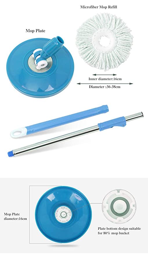 360 Degree Rotating Spin Mop - Original Replacement Parts for Home, Kitchen & Bathroom Cleaning spin mop  ( Random Color ) buy online in Pakistan