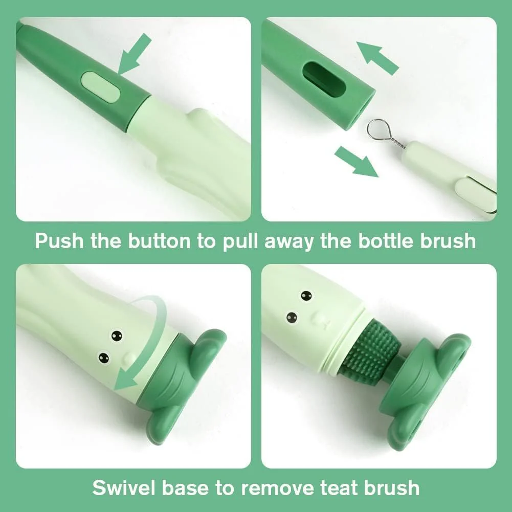 3-in-1 Silicone Baby Bottle Cleaning Brush Set – Pacifier, Straw, and Bottle Scrubber view 4