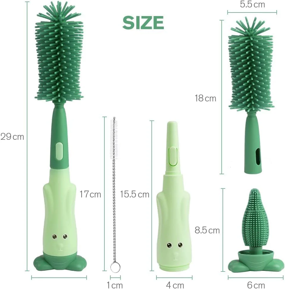 3-in-1 Silicone Baby Bottle Cleaning Brush Set – Pacifier, Straw, and Bottle Scrubber view 5
