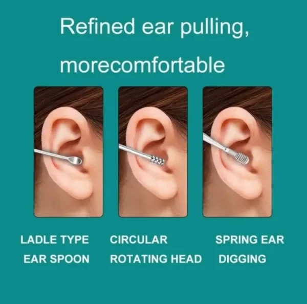 Pack off 6  Ear Pick with Storage Bag Dig Ear Wax Remover Cleaner Care Portable Travel Kit Cleaner Spoon buy online in Pakistan