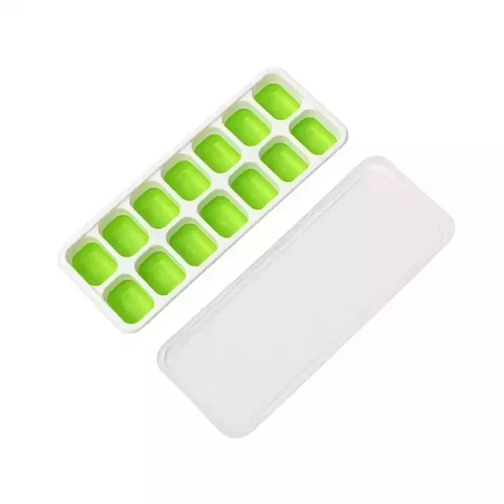 Silicone Ice Cube Trays with Lid (14 Large Cubes)(random color) view 5