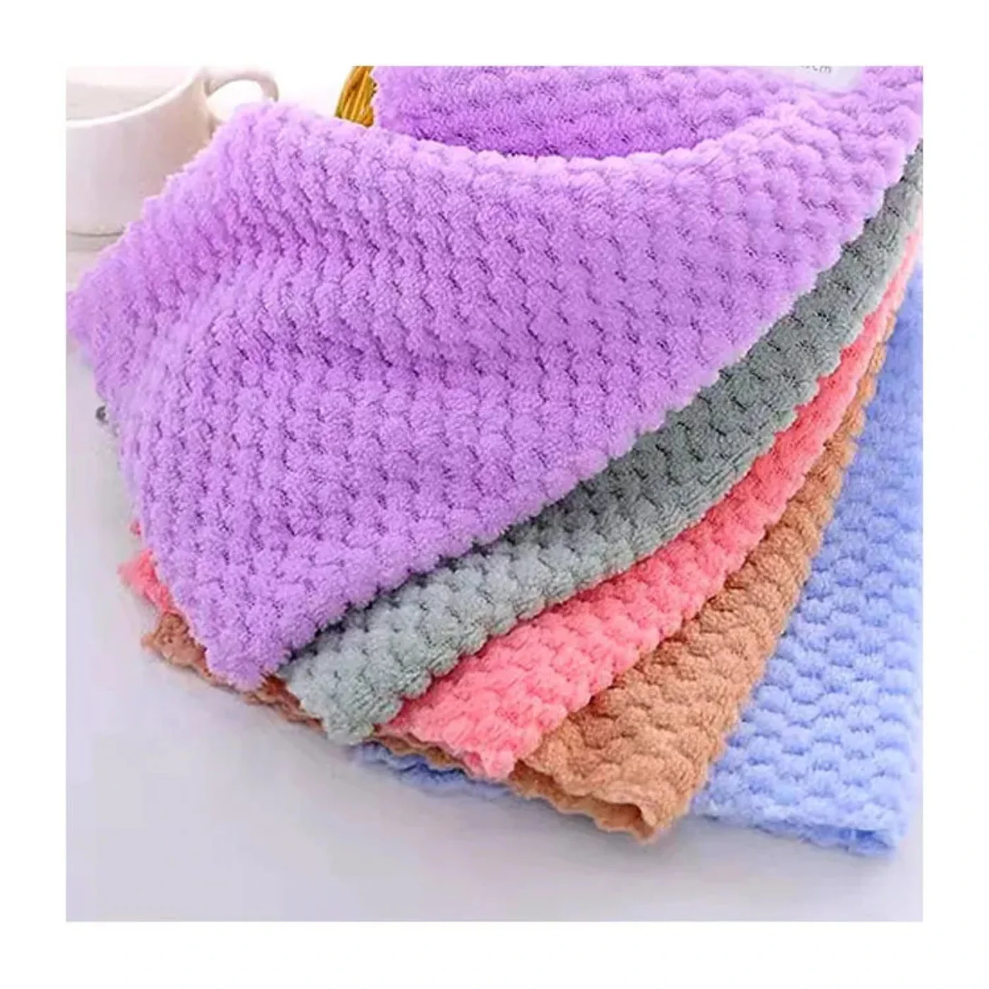 5-Pack Microfiber Kitchen Towels Super Absorbent, Fast-Drying Anti-grease Dish cloths view 3