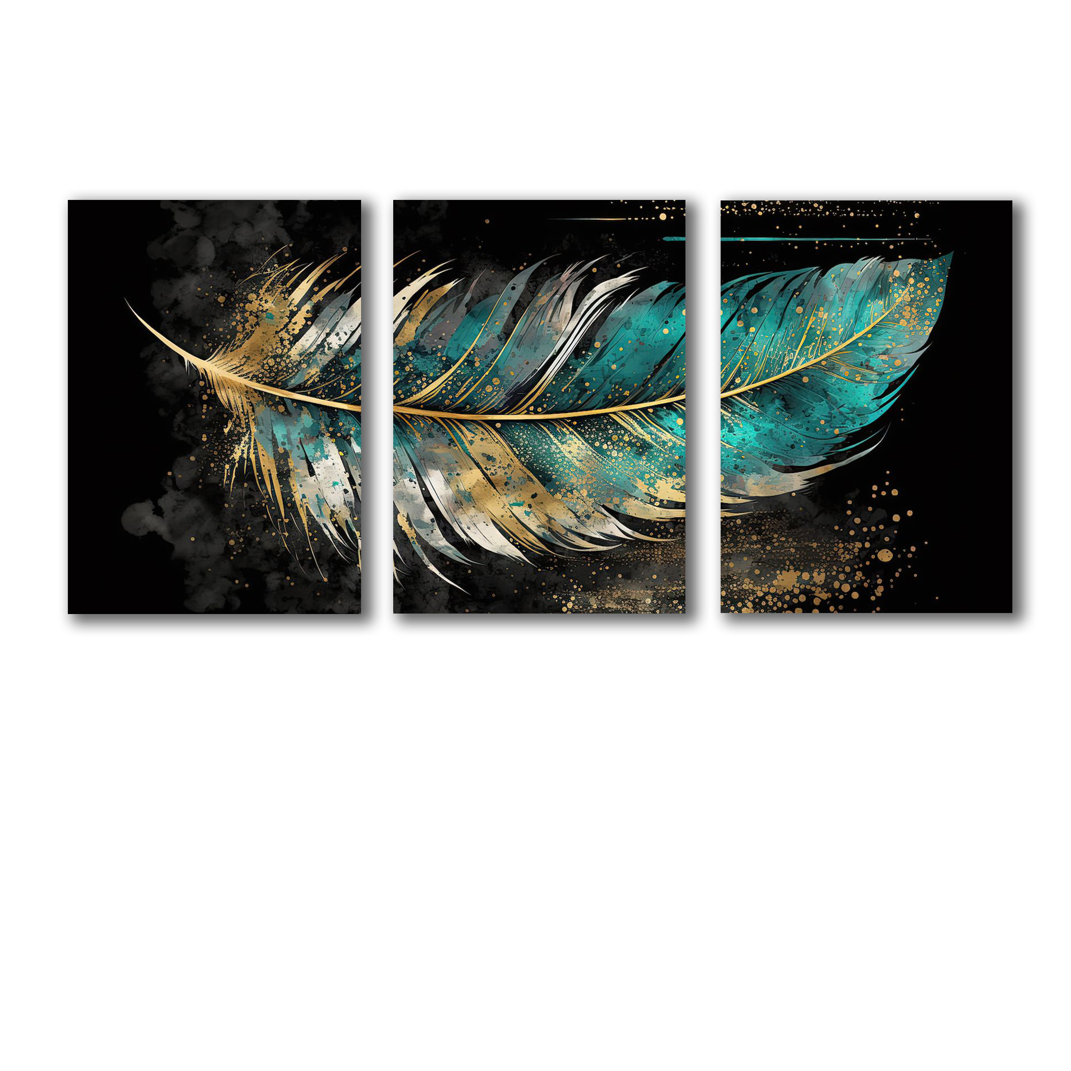 set of 3 leaf art wooden frames for wall decoration / sticky photo tiles buy online in Pakistan